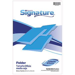 FOLDER SIGNATURE (OFICIO, CELESTE, 25 UNIDADES)