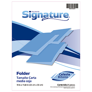 FOLDER SIGNATURE (CARTA, CELESTE, 25 UNIDADES)