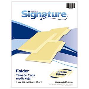 FOLDER SIGNATURE (CARTA, COLOR CREMA, 25 UNIDADES)