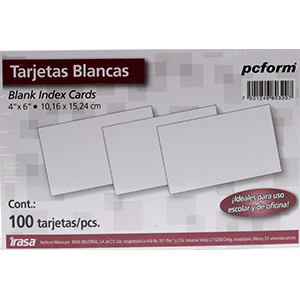 FICHAS AMPO 4*6 PULGADAS (BLANCAS, PAQUETE 100) FICHAS AMPO 4*6 PULGADAS (BLANCAS, PAQUETE 100)