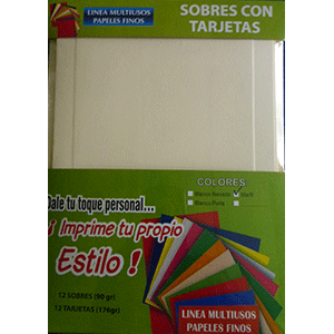 SOBRE C/ TARJETA MARFIL 12 JGS SOBRE C/ TARJETA MARFIL 12 JGS