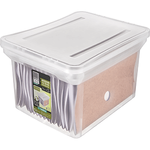 CAJA PARA ARCHIVO (ANCHA, CON TAPA, CRISTAL)