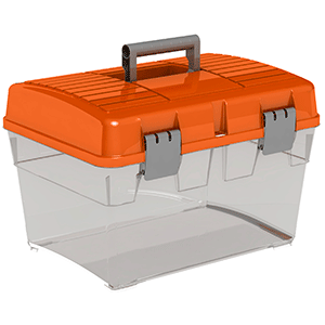 CAJA (HANDBOX GRANDE, 16 LTS, TAPA COLOR NARANJA)