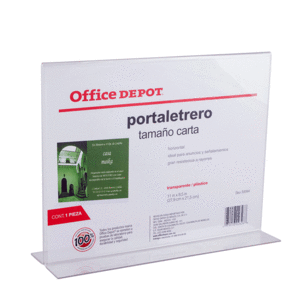 PORTA LETRERO OFFICE DEPOT (EN L, HORIZONTAL)