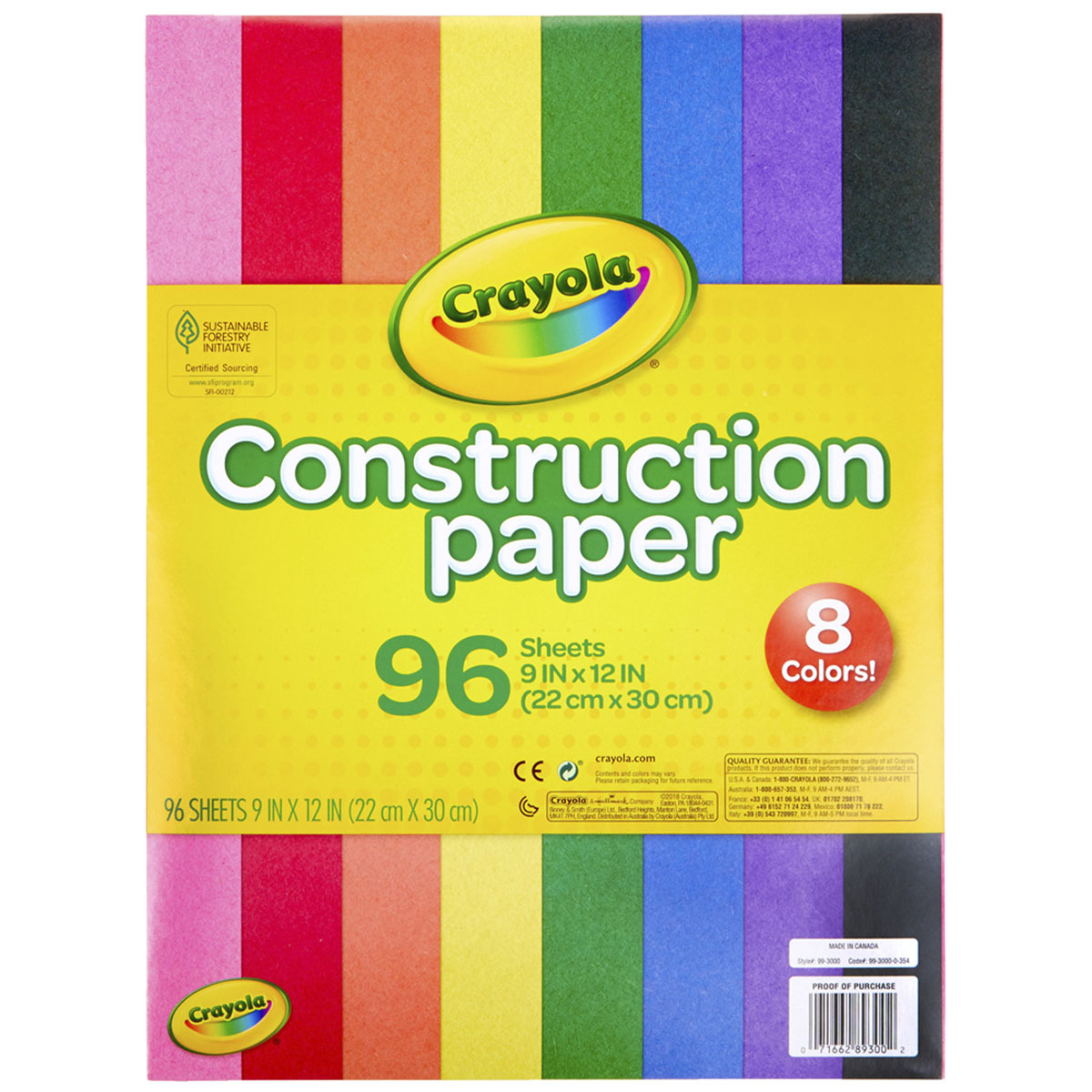 PAPEL CONSTRUCCION CRAYOLA COLORES 96 HOJAS