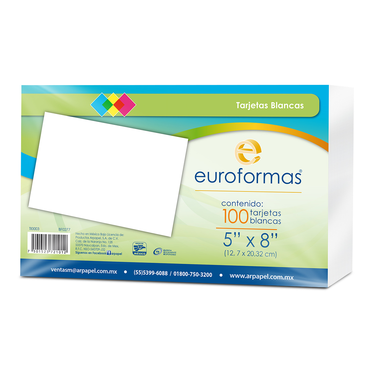 FICHA BLANCA 5X8PLG 100U
