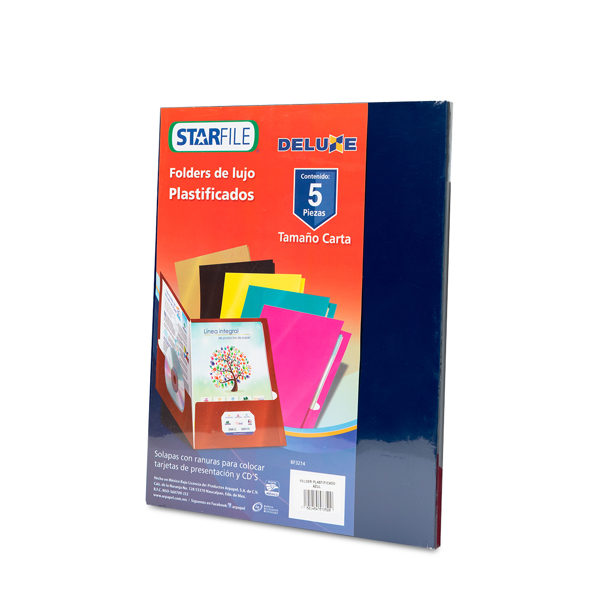 FOLDER PLASTICO CARTA AZUL 5U