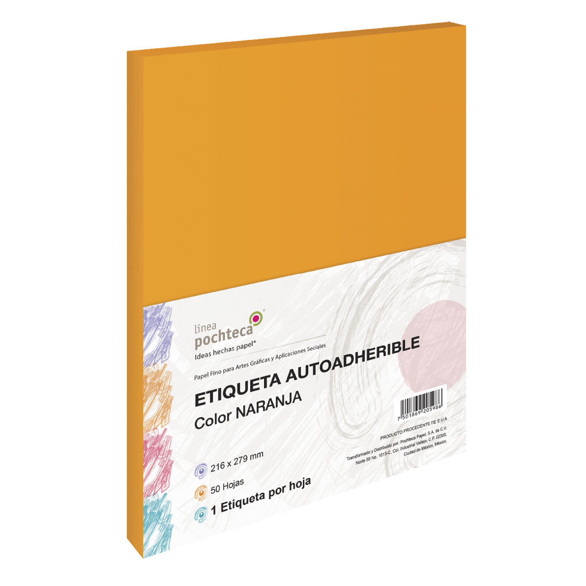 ETQ., AUTOADHERIBLE T/C NARANJA