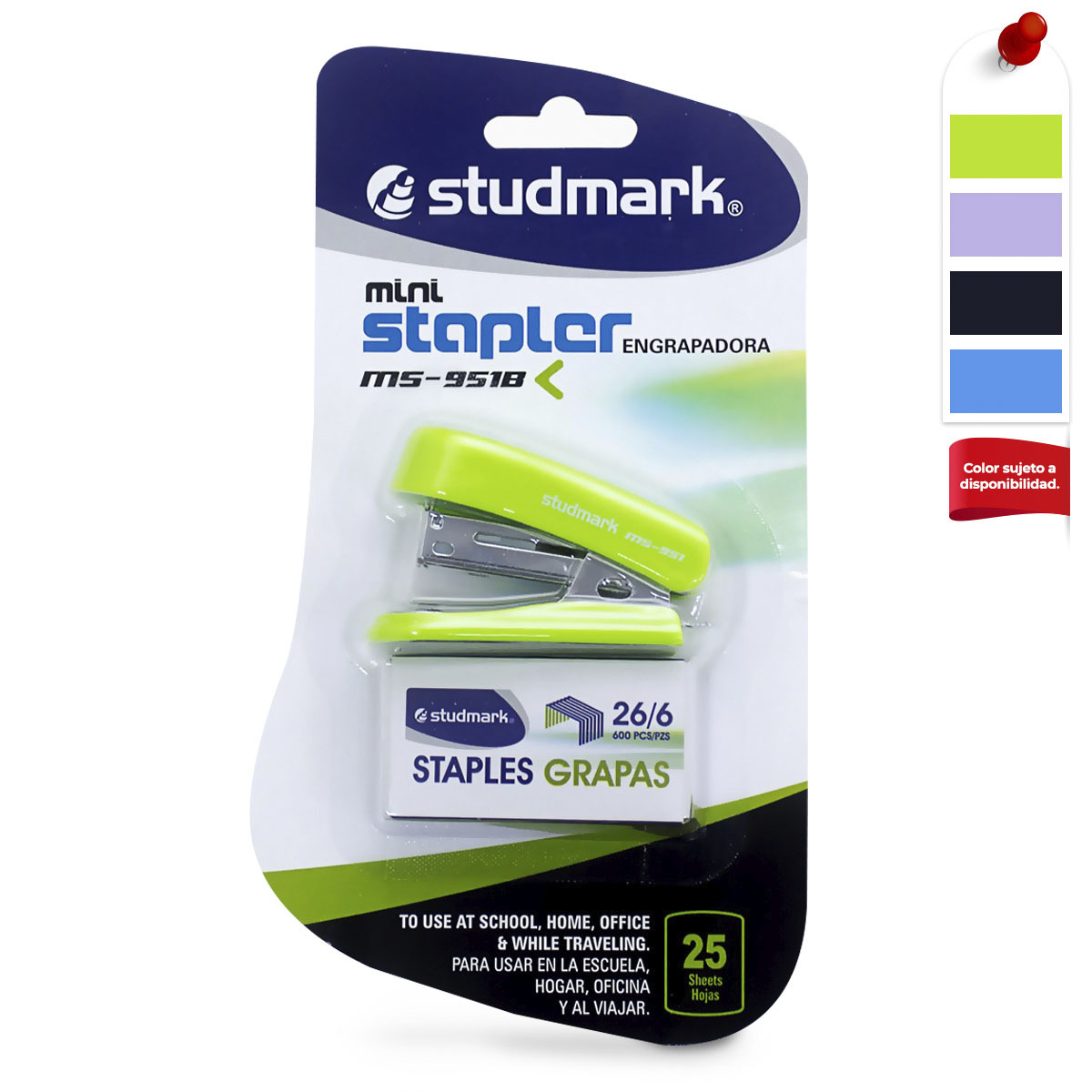 ENGRAPADORA STUDMARK MINI 26/6 + GRAPAS (BLISTER)