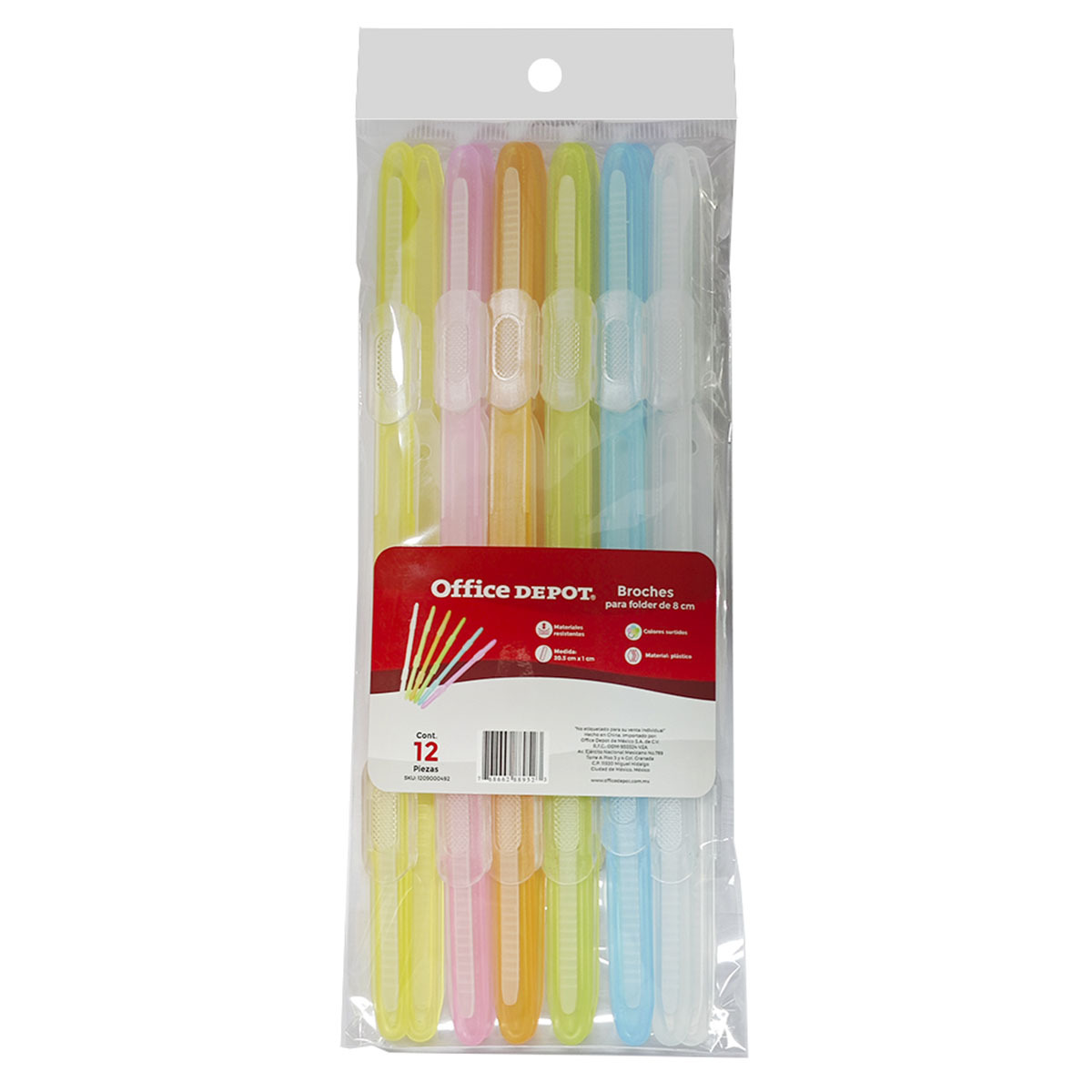 GANCHOS PARA FOLDER MATERIAL PP 8CM 12U
