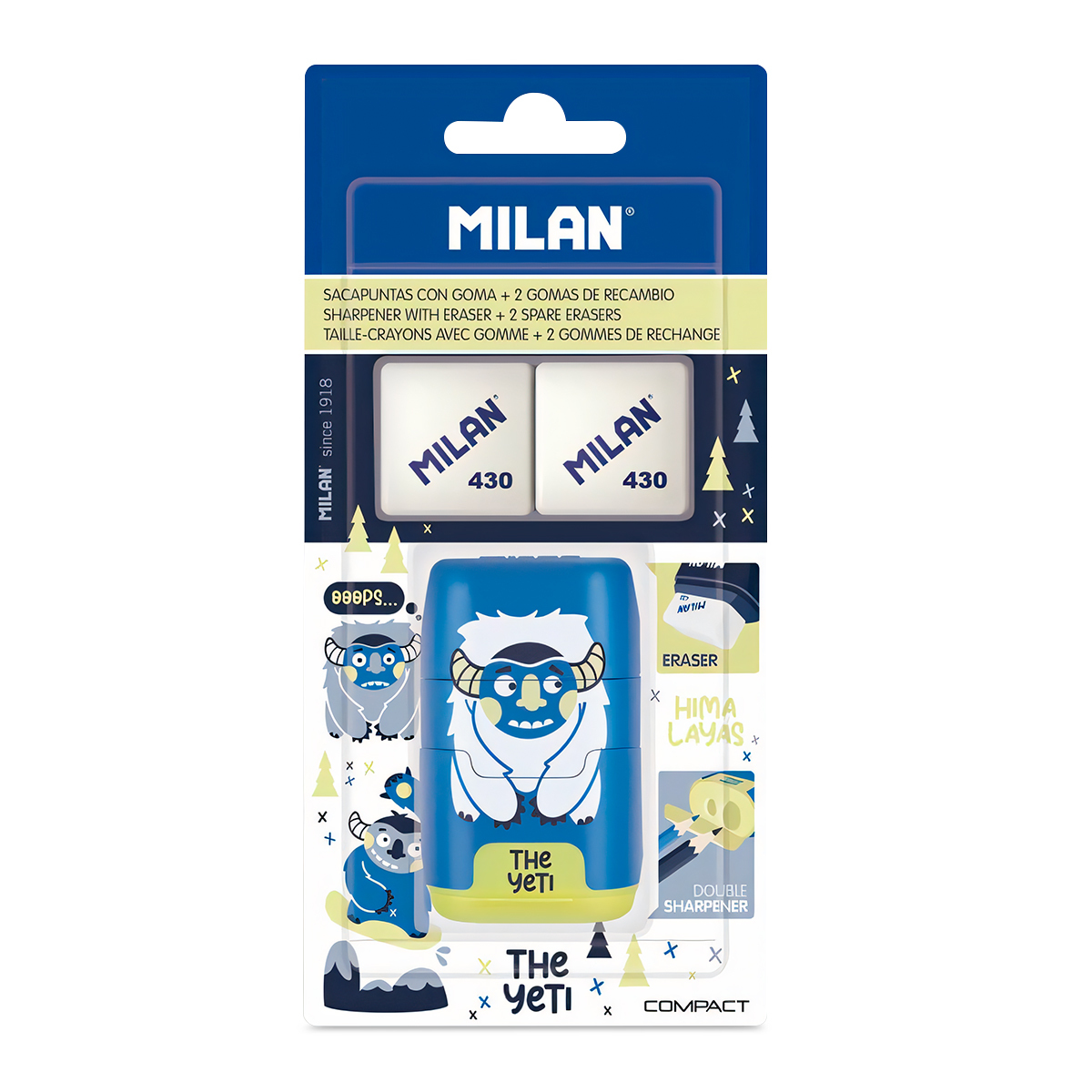 SACAPUNTA + BORRADOR MILAN THE YETI + 2 BORRADORES