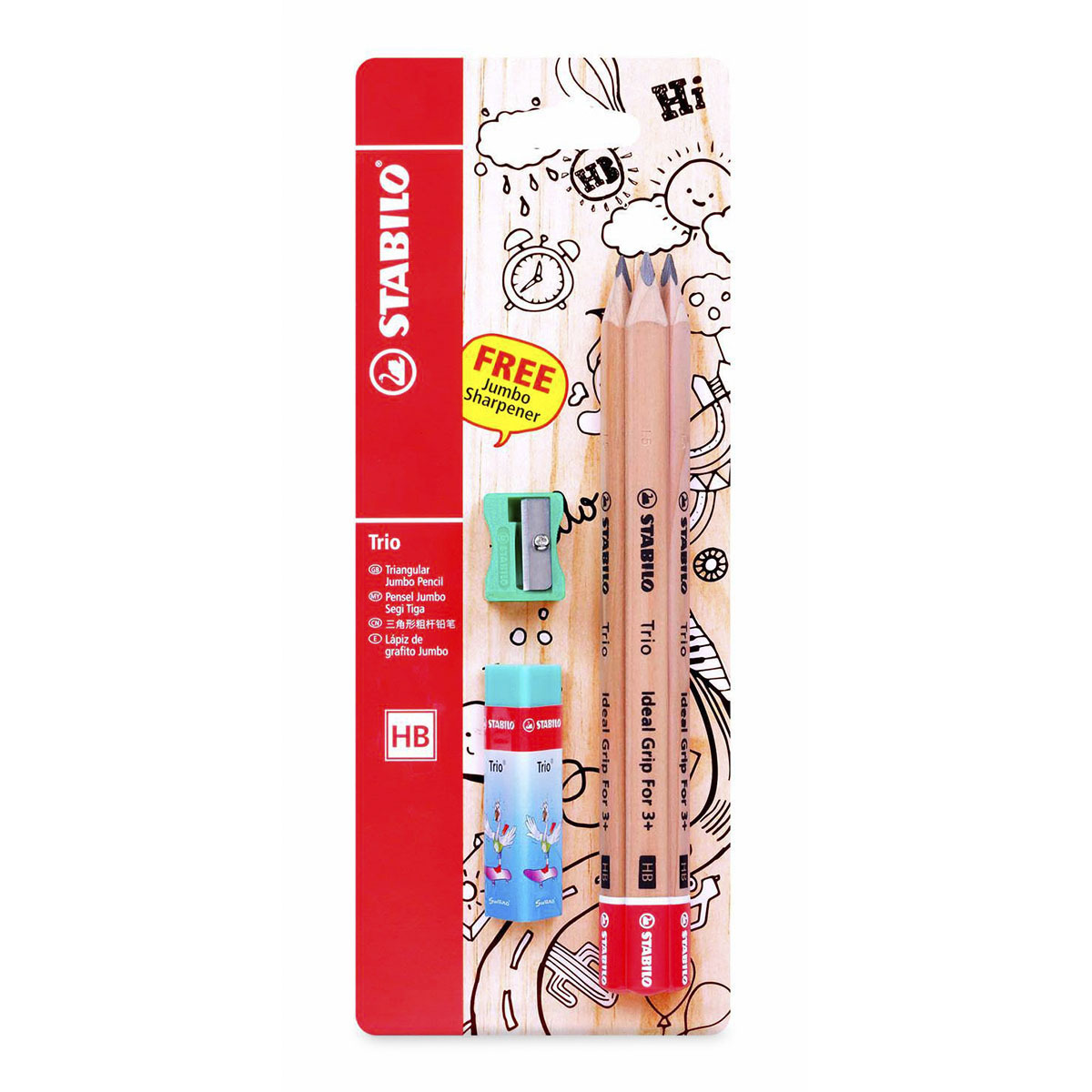 LAPIZ STABILO TRIO YUMBO 3PK