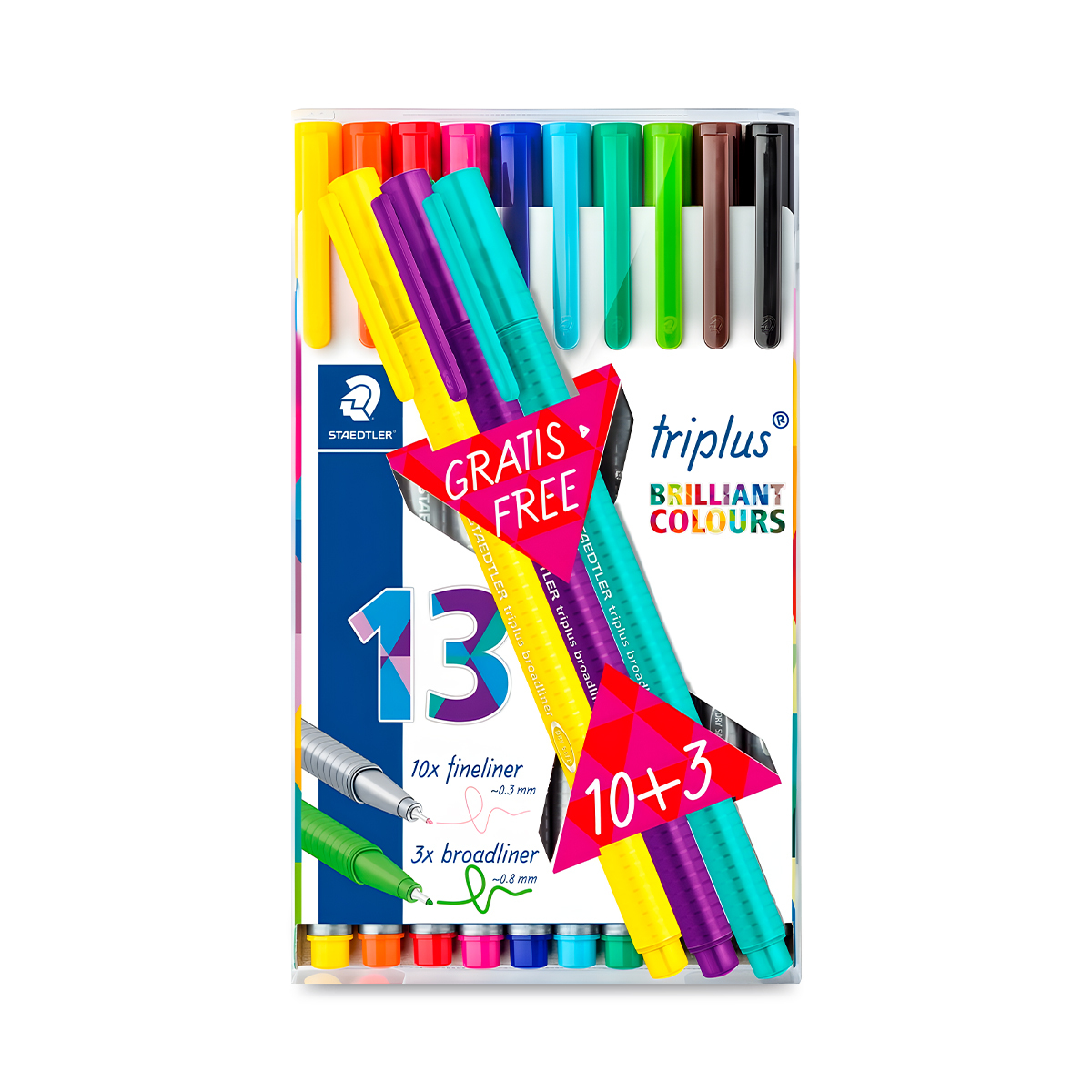 BOLIGRAFO FINELINER 13U(10 PTO FINO 0.03MM+3PTO MEDIO 0.8MM)