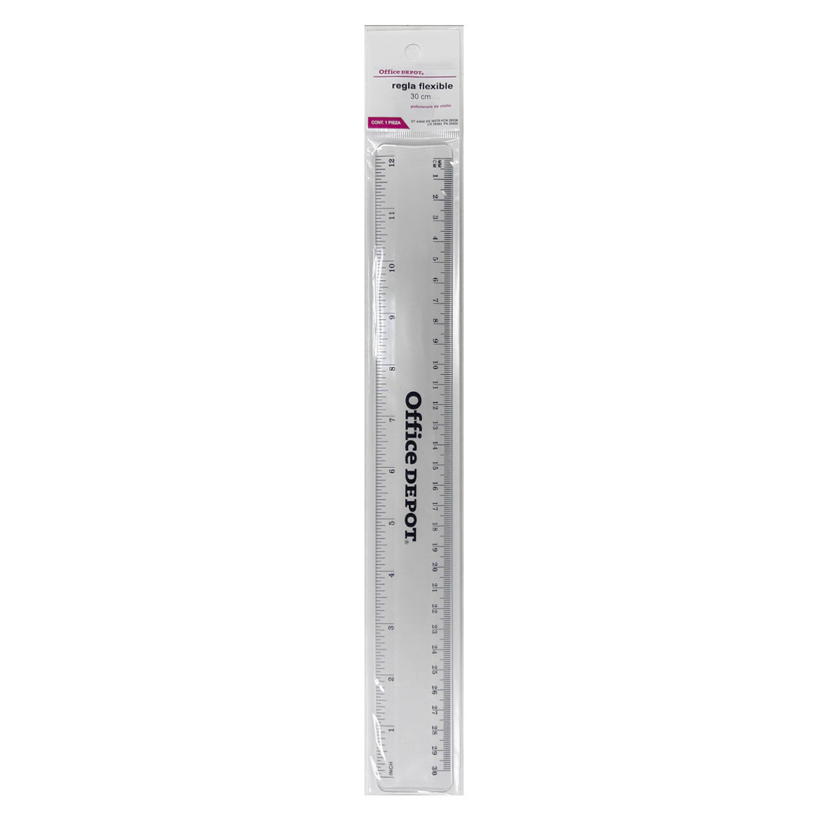 REGLA DE PLASTICO FLEXIBLE 30CMS