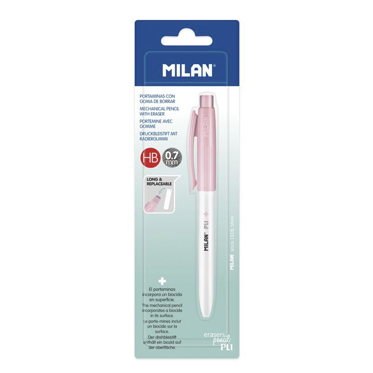 PORTAMINAS MILAN P1 ROSA  MINA 0.7MM