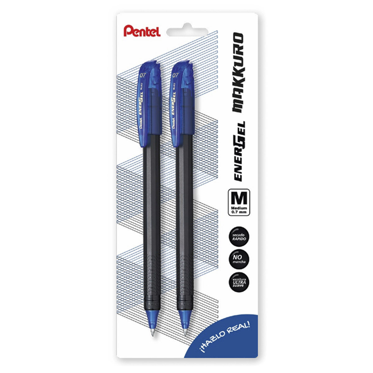 BOLIGRAFO PENTEL ENERGEL 0.7MM AZUL 2U