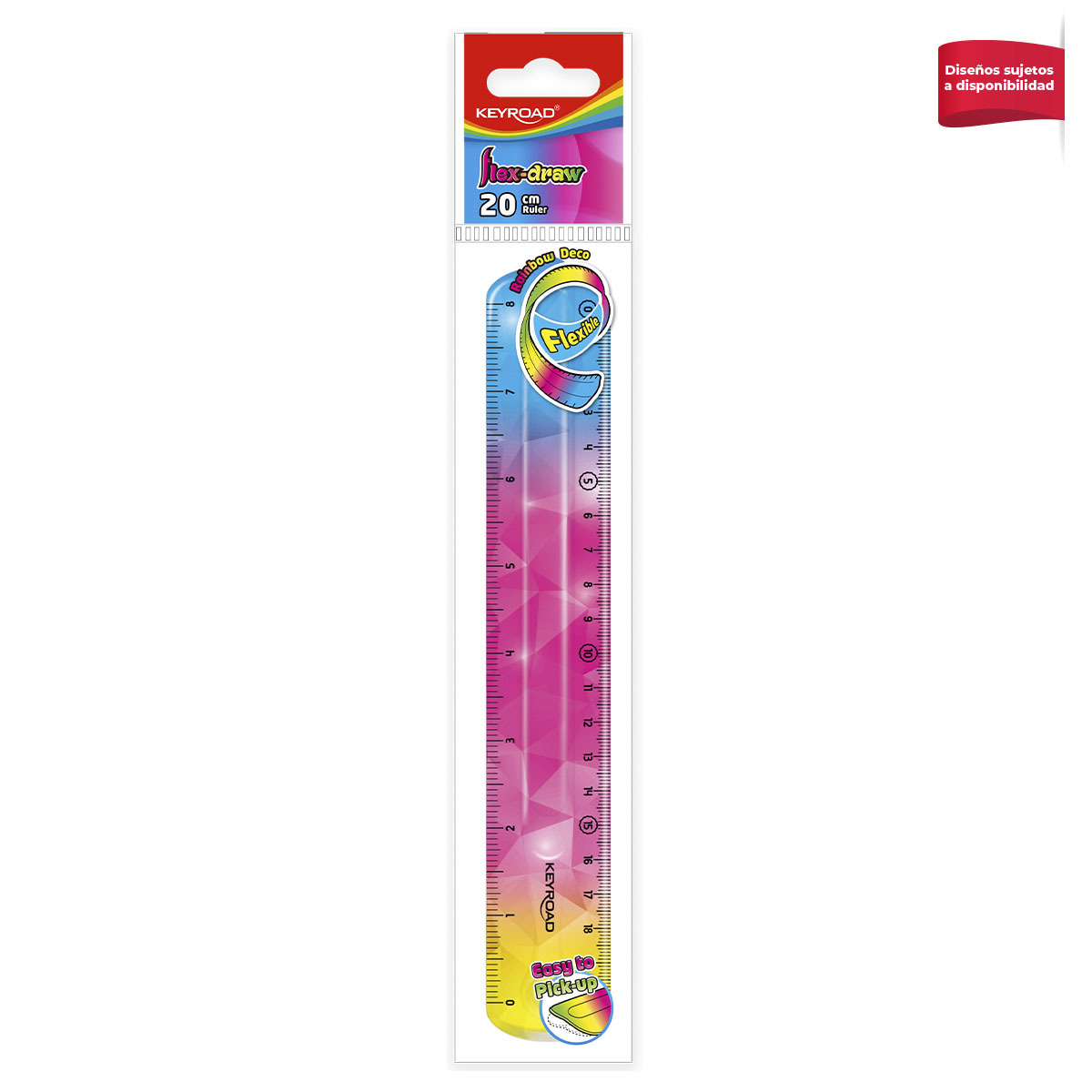 REGLA KEYROAD FLEXIBLE 20CM COLORES