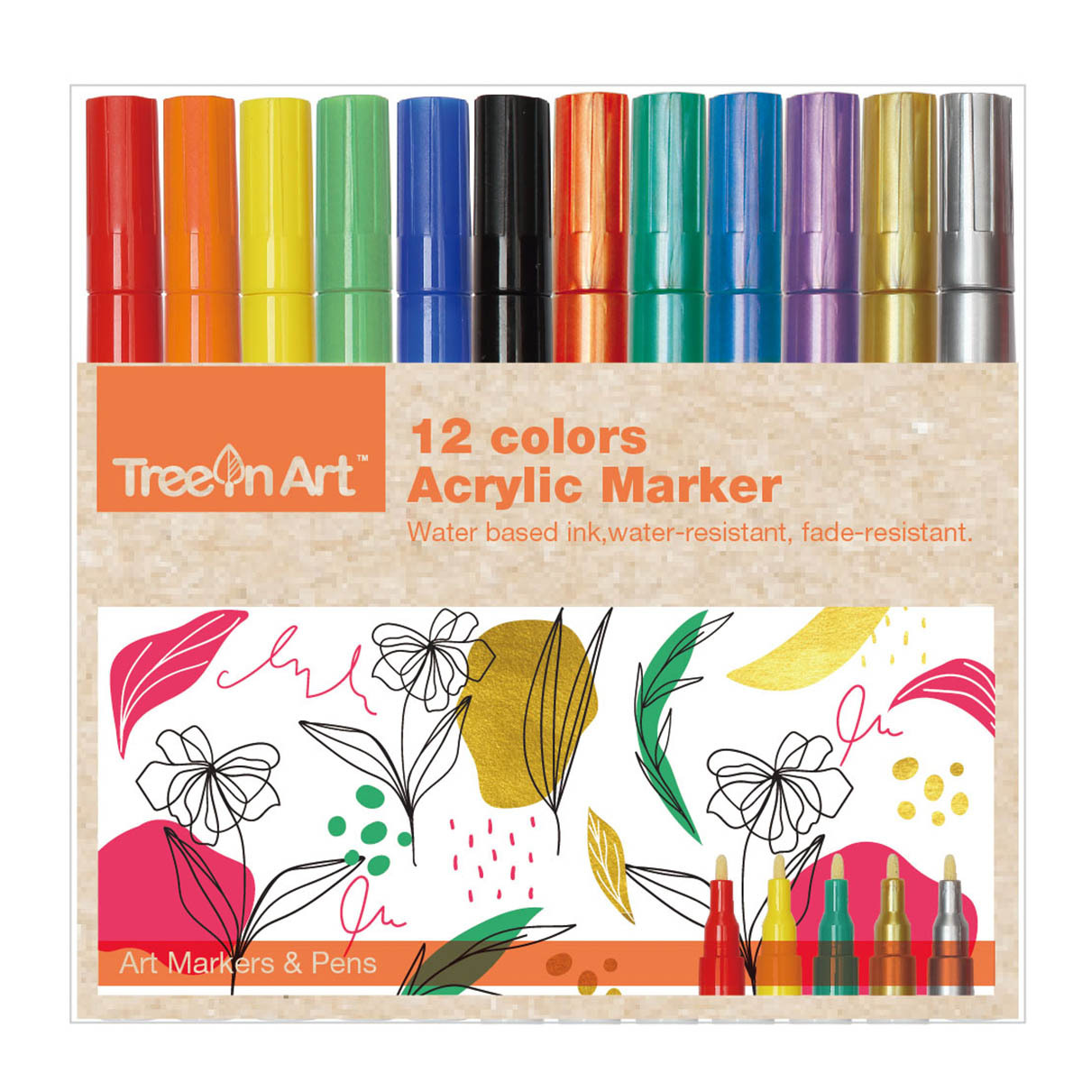 MARCADORES DE PINTURA ACRILICA TREE IN ART 12U