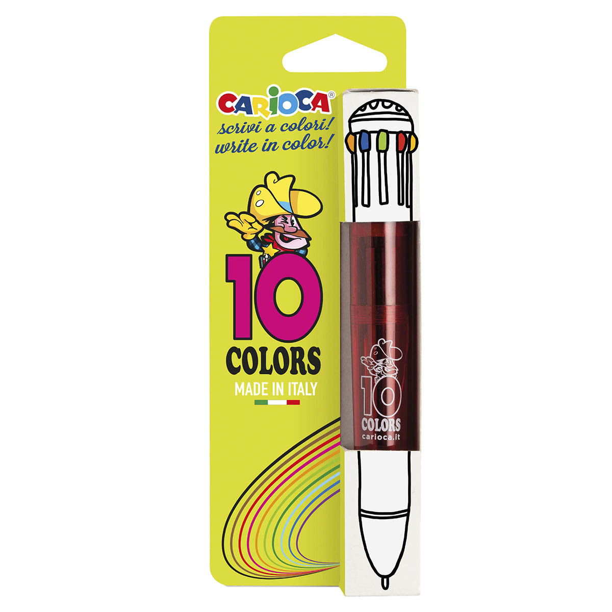 BOLIGRAFO CARIOCA 10 COLORES FLUORECENTES 1U