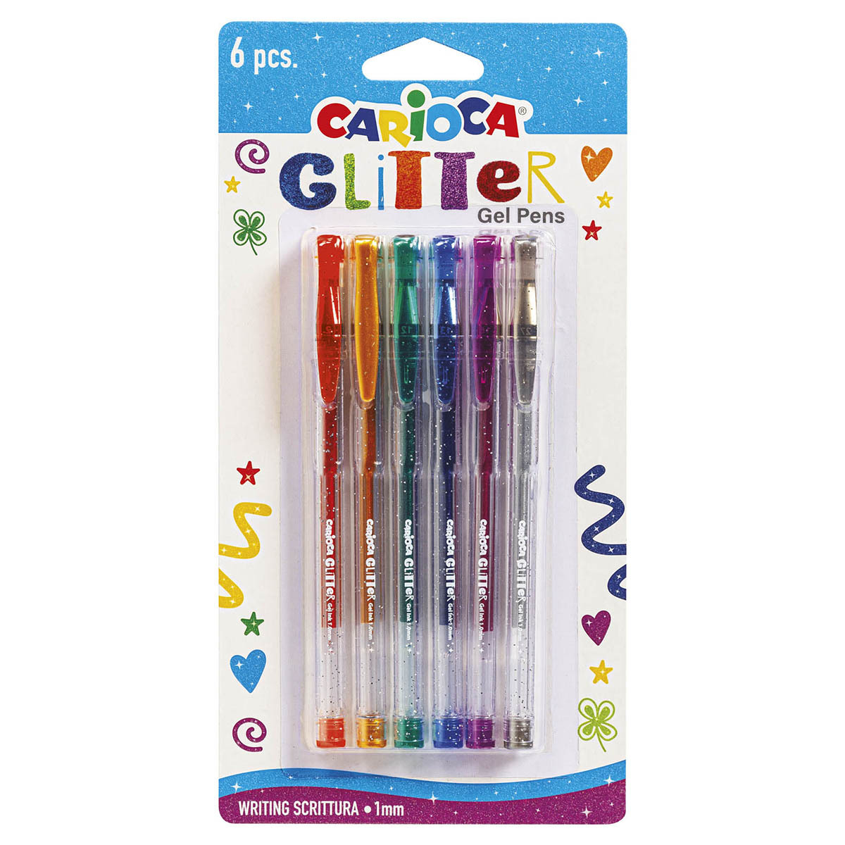 BOLIGRAFO GEL CARIOCA GLITTER 6U