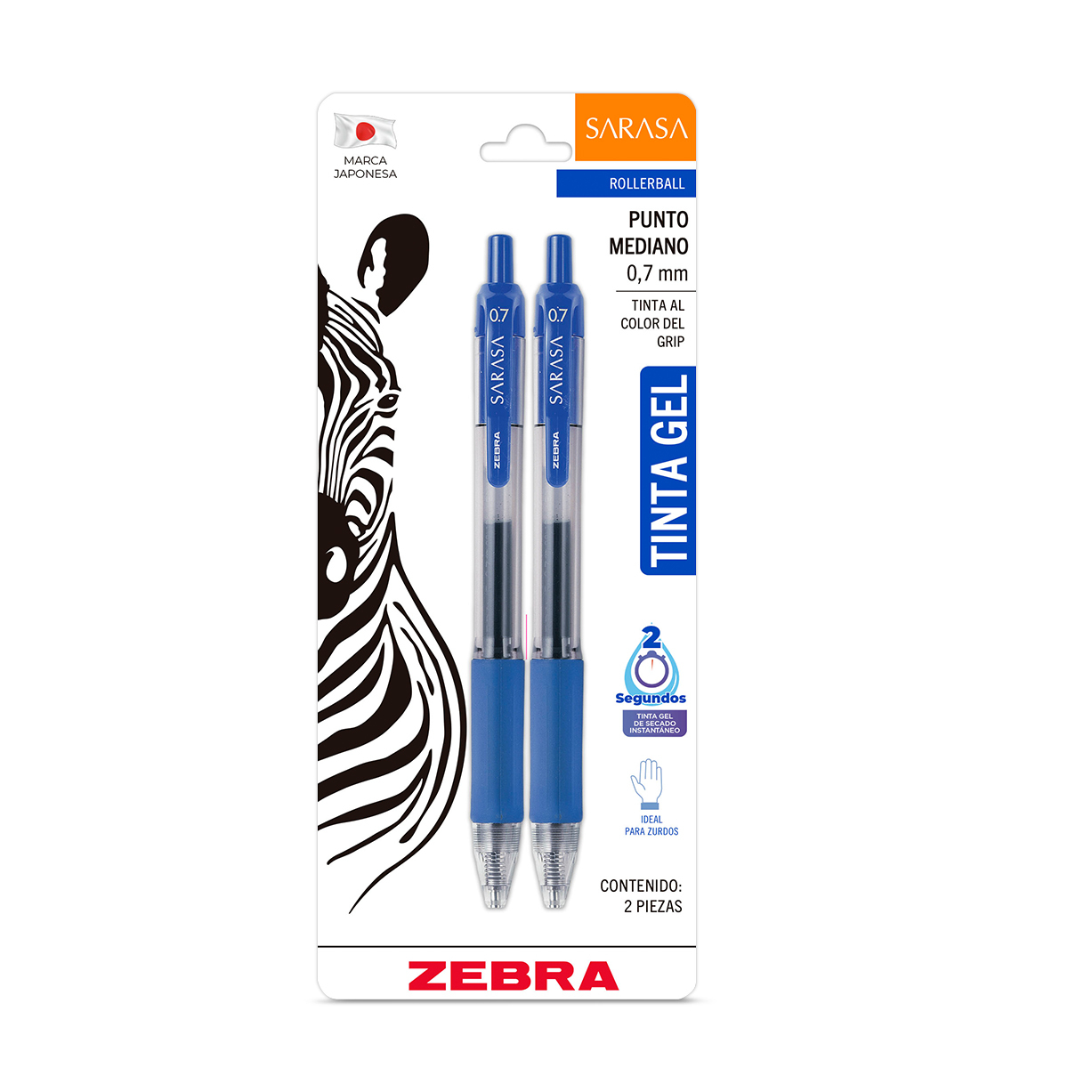 ROLLERBALL ZEBRA SARASA MEDIANO AZUL 2U