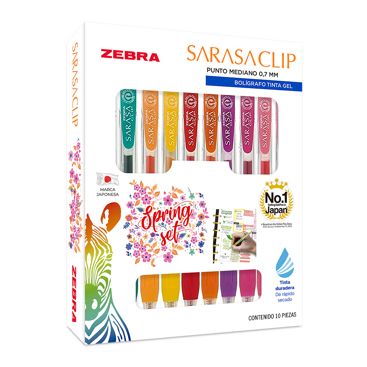 ROLLERBALL ZEBRA SARASA CLIP MEDIANO COLORES WINTER 10U
