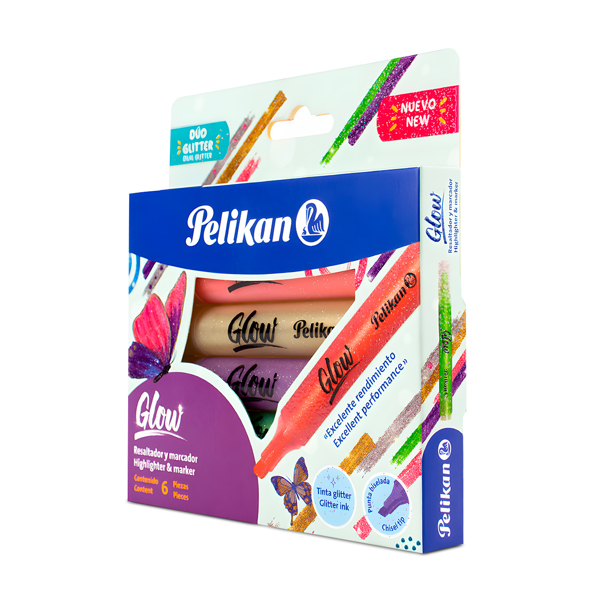 MARCATEXTOS PELIKAN METALICO 6U ( GLOW )