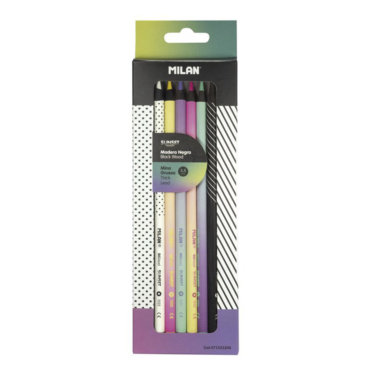 LAPICES DE COLORES MILAN SUNSET MINA GRUESA 6U