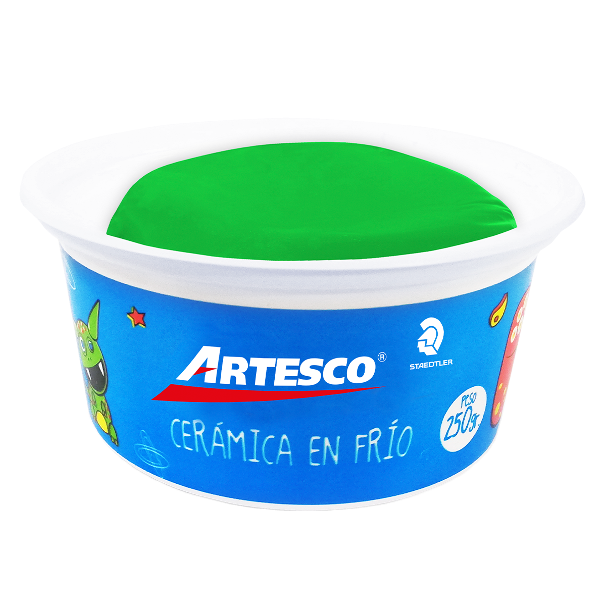 CERAMICA EN FRIO ARTESCO COLOR VERDE 250 GRS 1U