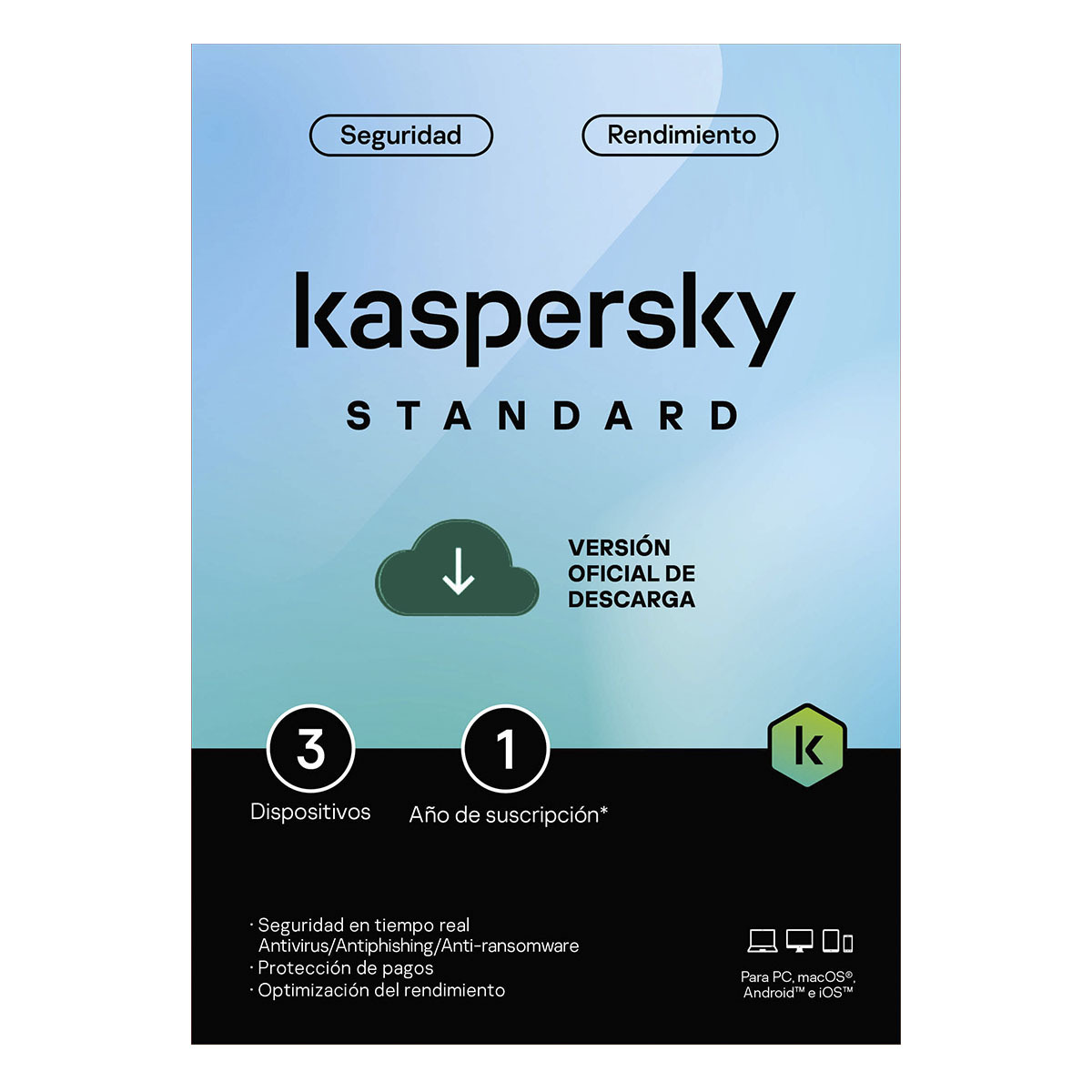 KASPERSKY STANDARD 3 DISPOSITIVOS 1 AÑO