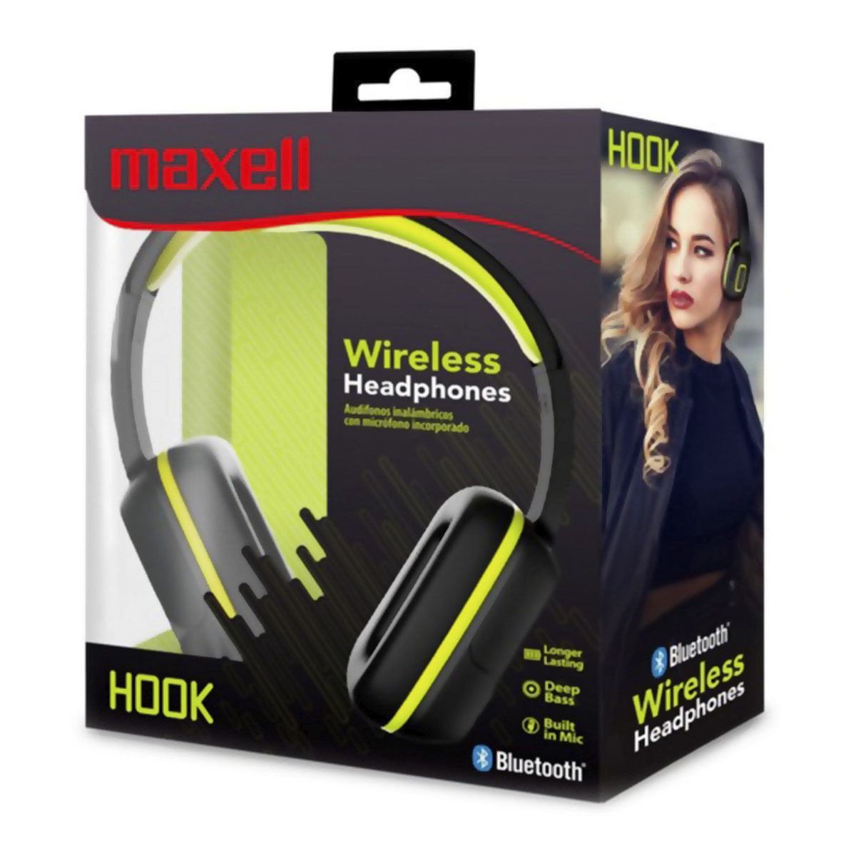 AUDIFONOS MAXELL TIPO DIADEMA HOOK WIRELESS BLANCOS EB-BT300 BT
