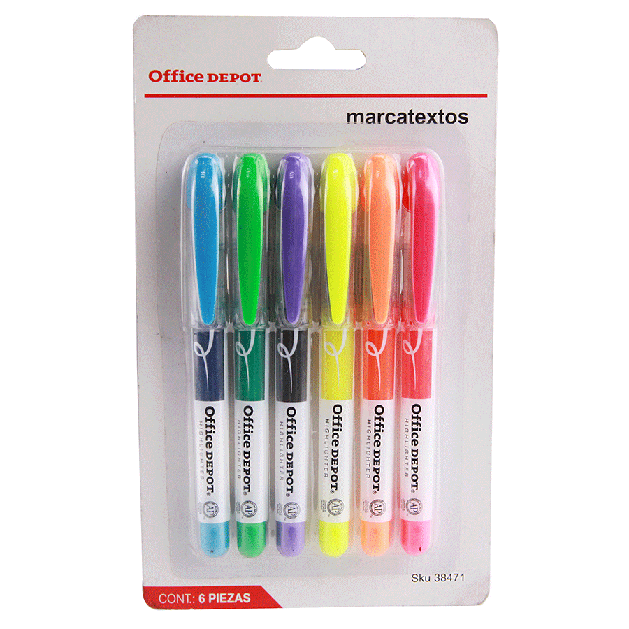 MARCATEXTOS COLORES SURTIDOS PUNTA CINCEL B/6 FORAY