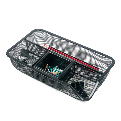 CHAROLA ORGANIZADORA COLOR NEGRO METRO MESH 27 X 16 X 5 CM