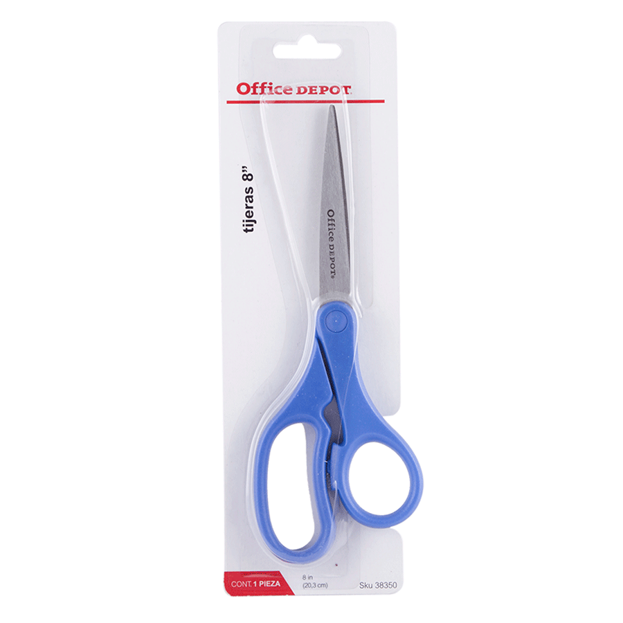 TIJERA OFFICE DEPOT 8 PULG. CORTE RECTO, CON GRIP