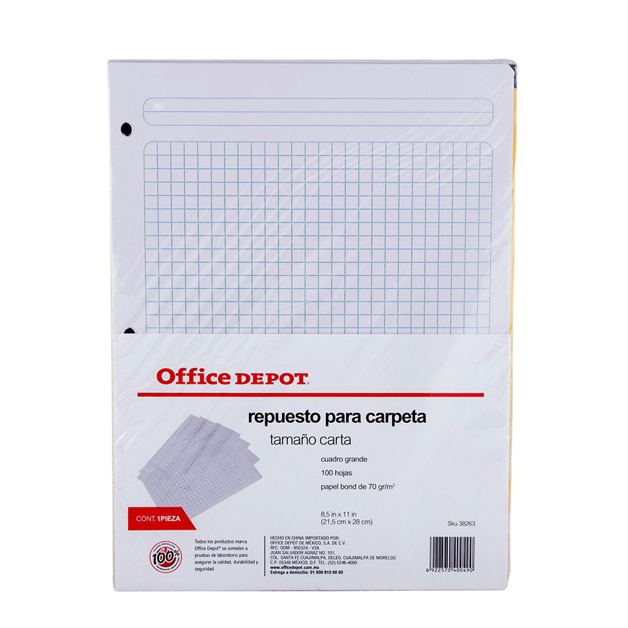 REPUESTO DE HOJAS T/CARTA 100 HJS C7 OFFICE DEPOT VALUE