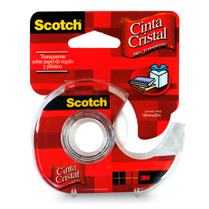 CINTA ADHESIVA SCOTCH CRISTAL CON DISPENSADOR 19MM X 20MTS 1U CINTA ADHESIVA SCOTCH CRISTAL CON DISPENSADOR 19MM X 20MTS 1U