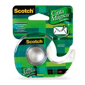 SCOTCH CINTA MÁGICA CON DISPENSADOR, 18 MM X 20 M SCOTCH CINTA MÁGICA CON DISPENSADOR, 18 MM X 20 M