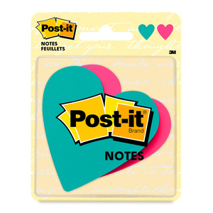 POST-IT NOTAS ADHESIVAS DISEÑO CORAZÓN, 2 PADS POST-IT NOTAS ADHESIVAS DISEÑO CORAZÓN, 2 PADS