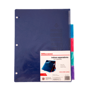 INDICE SEPARADOR PLASTICO MULTICOLOR T/CARTA 5 DIV OD INDICE SEPARADOR PLASTICO MULTICOLOR T/CARTA 5 DIV OD