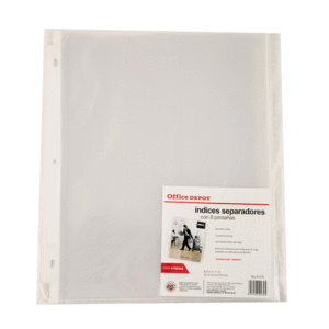 INDICE Y PROTECTOR DE HOJAS T/CARTA 8 DIV OD INDICE Y PROTECTOR DE HOJAS T/CARTA 8 DIV OD