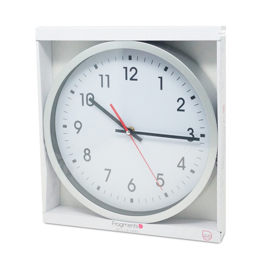 RELOJ P/PARED PLATA CORNER