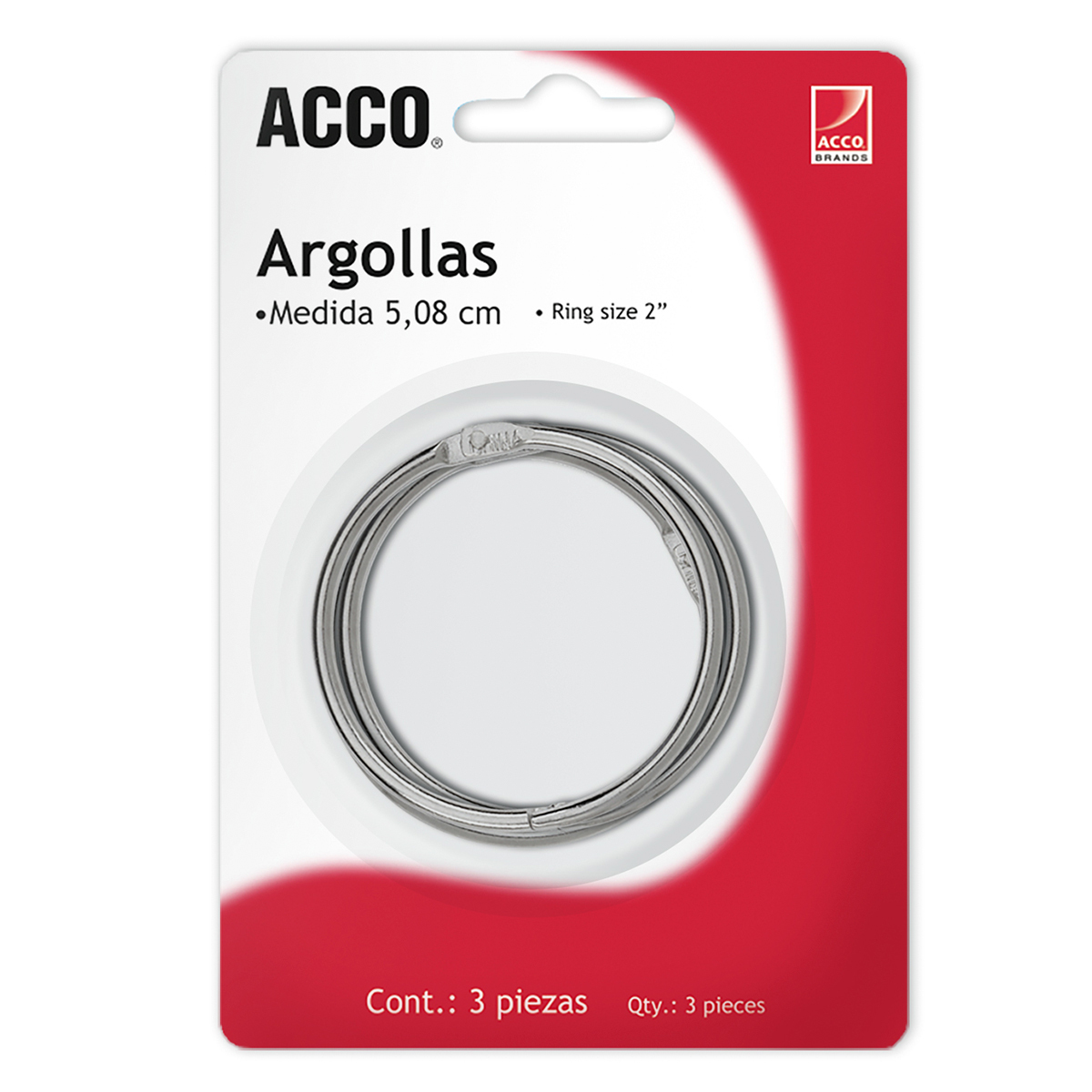 ARGOLLAS ACCO (2 PULGADAS PAQUETE CON 3 PIEZAS)