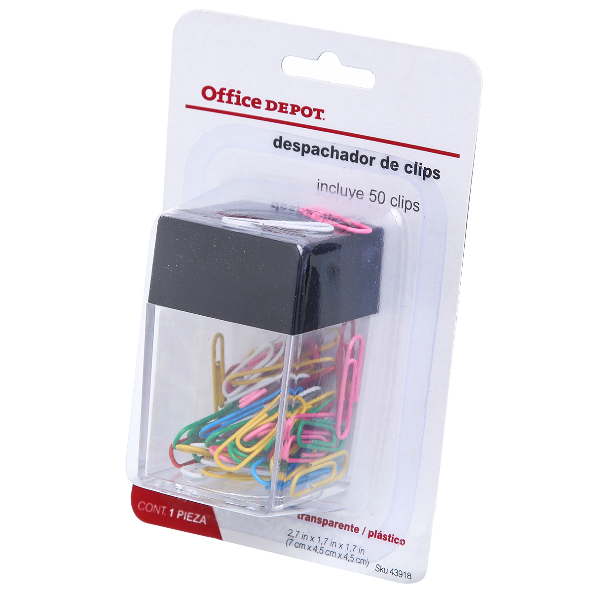 DESPACHADOR DE CLIPS CON 50 CLIPS DE COLORES