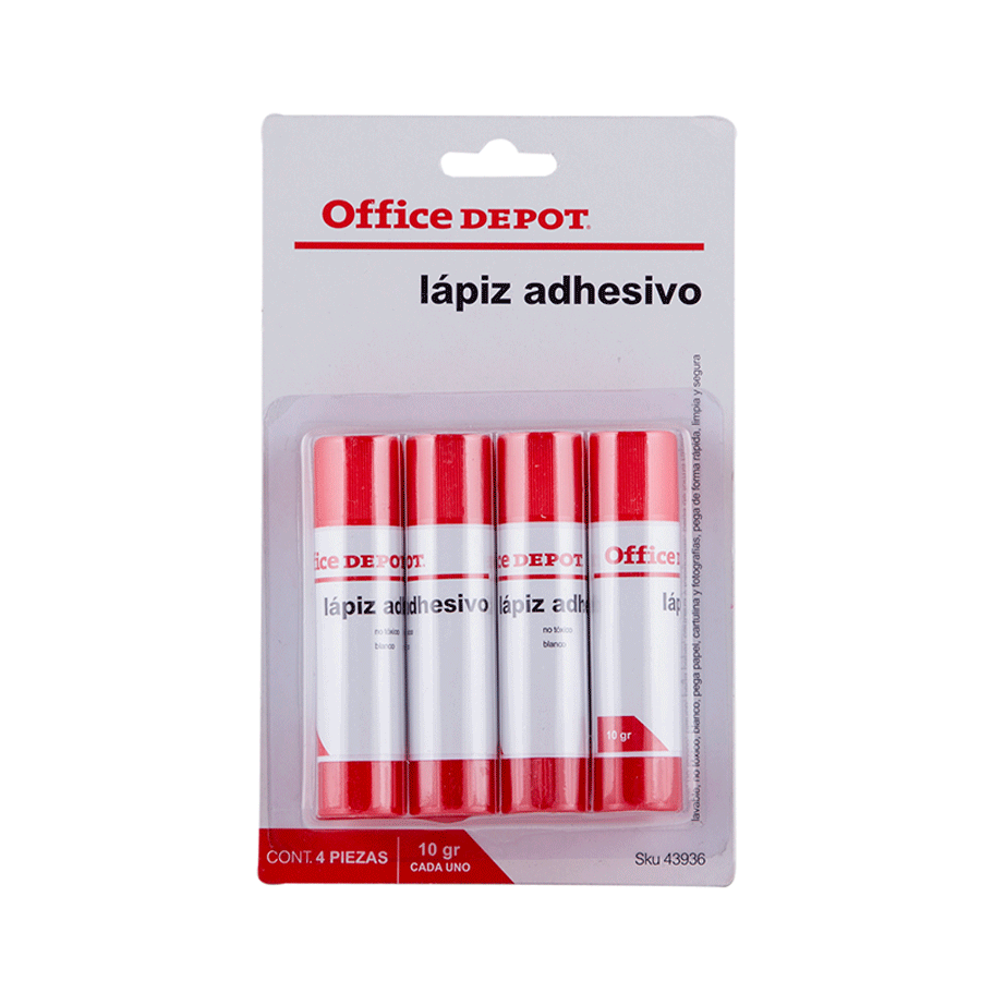LAPIZ ADHESIVO OFFICE DEPOT (PAQUETE CON 4 PIEZAS)