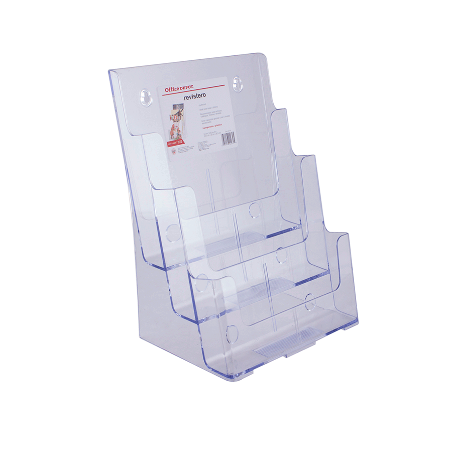 PORTA REVISTAS 3 NIVELES ACRILICO 9.5 W X 12.625 H X 8 D