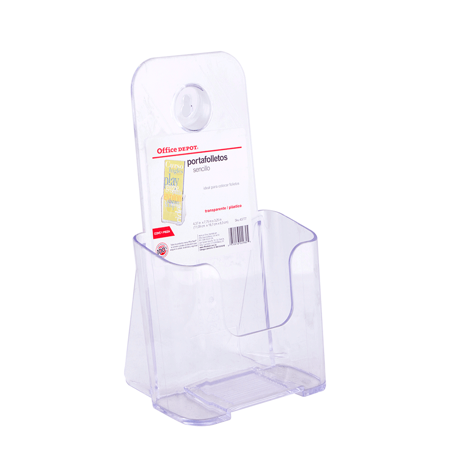 PORTA FOLLETOS SENCILLO ACRILICO 4.375 W X 7.75 H X 3.25 D