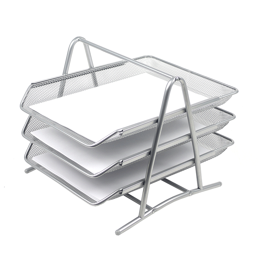 CHAROLA MESH 3 NIVELES T/CARTA PLATA