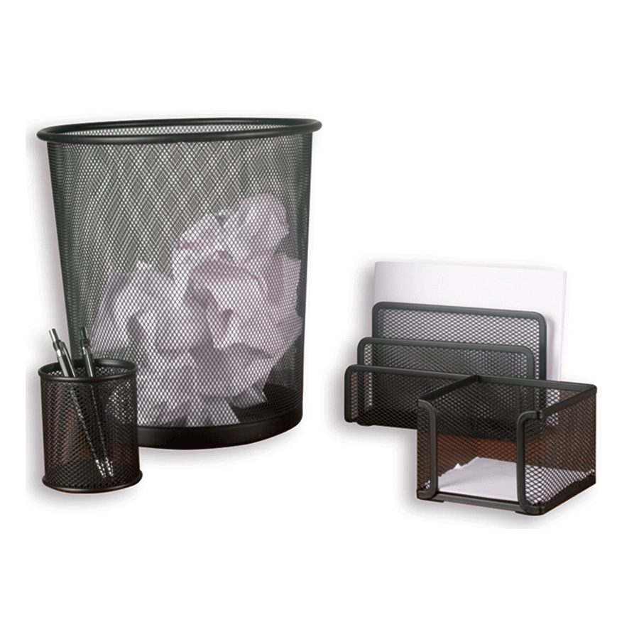 SET DE ESCRITORIO OFFICE DEPOT (MESH,4 PZAS,NEGRO)