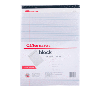 BLOCK DE NOTAS OFFICE DEPOT (TAMAÑO CARTA, LÍNEAS)