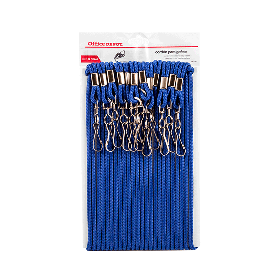 ACCESORIO PARA GAFETE (CORDON CON CLIP,AZUL,12PZS)